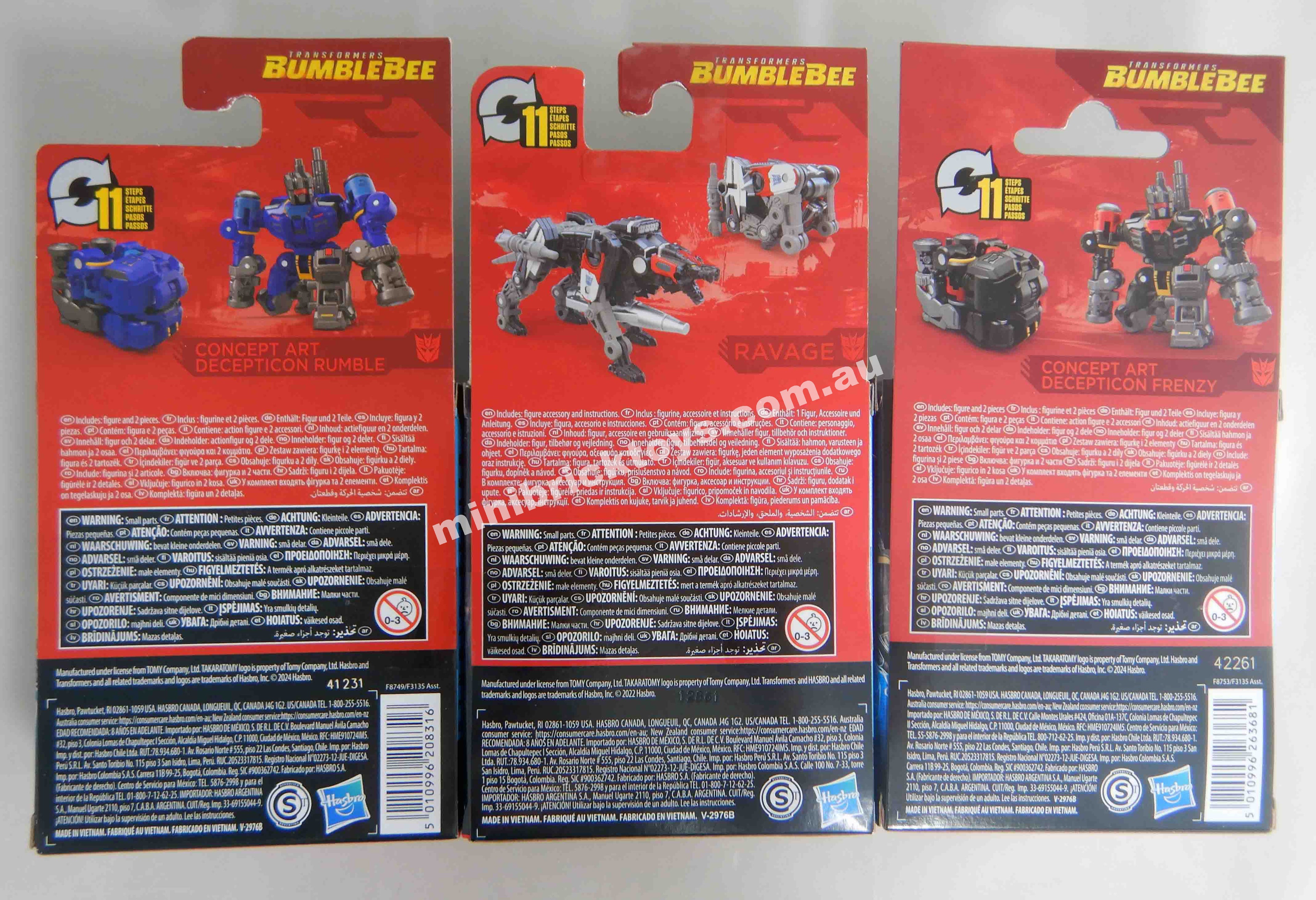 Transformers Studio Series Core Class RAVAGE, FRENZY and RUMBLE