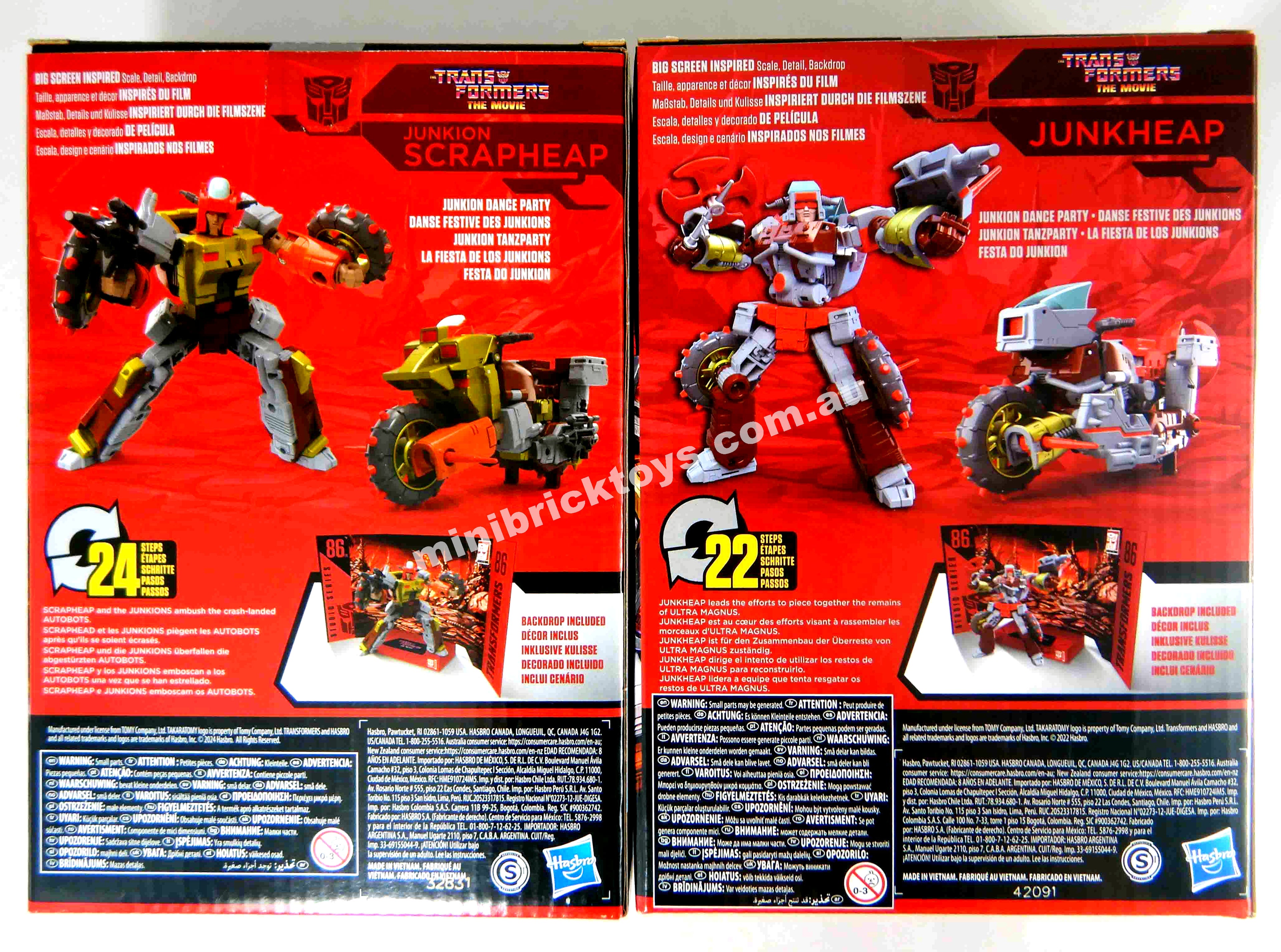 Transformers Studio Series 86 JUNKHEAP 86-14 and SCRAPHEAP 86-24 Voyager Class