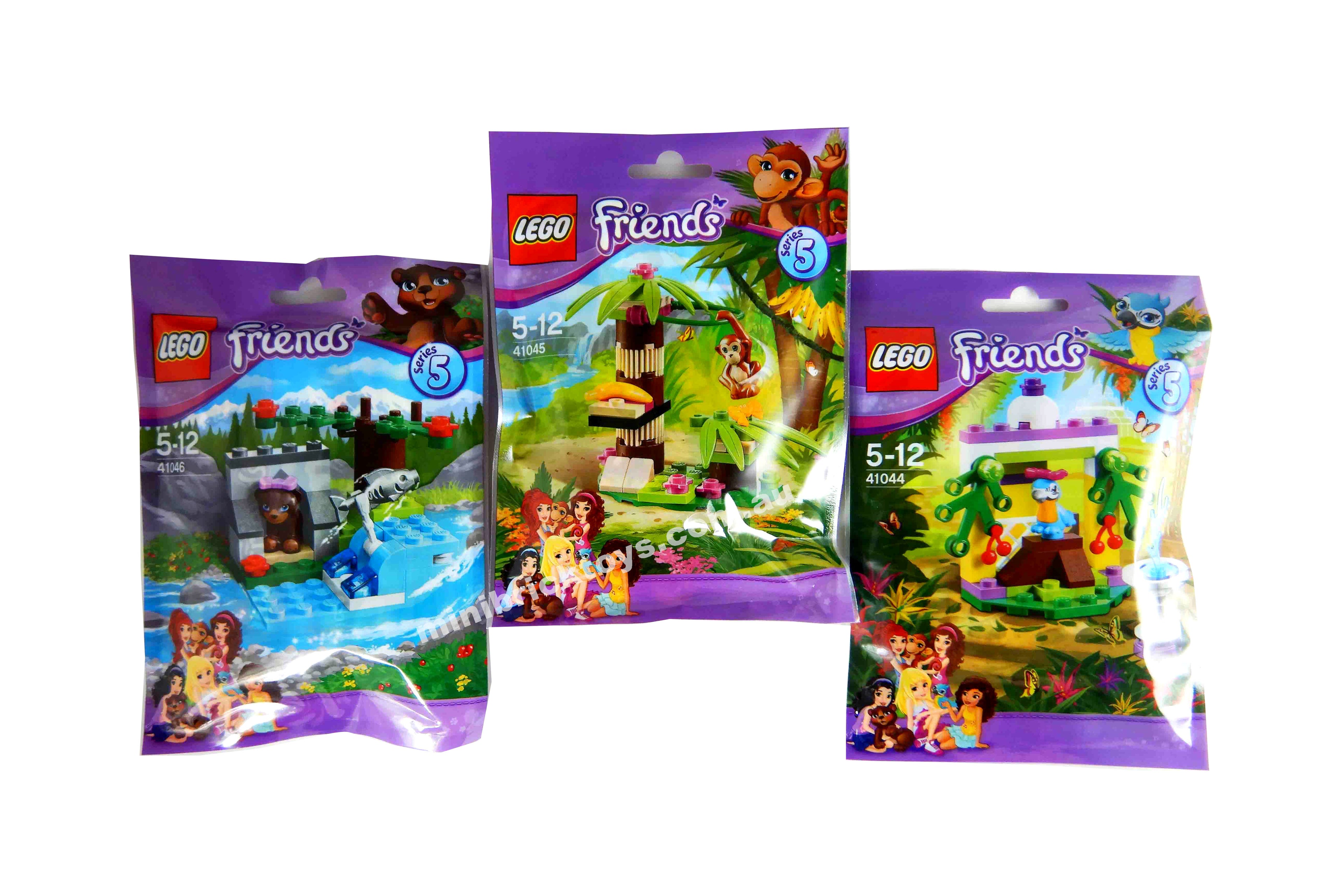 LEGO Friends 41044, 41045 & 41046 Series 5 Sets: Macaw, Orangutan, Bear