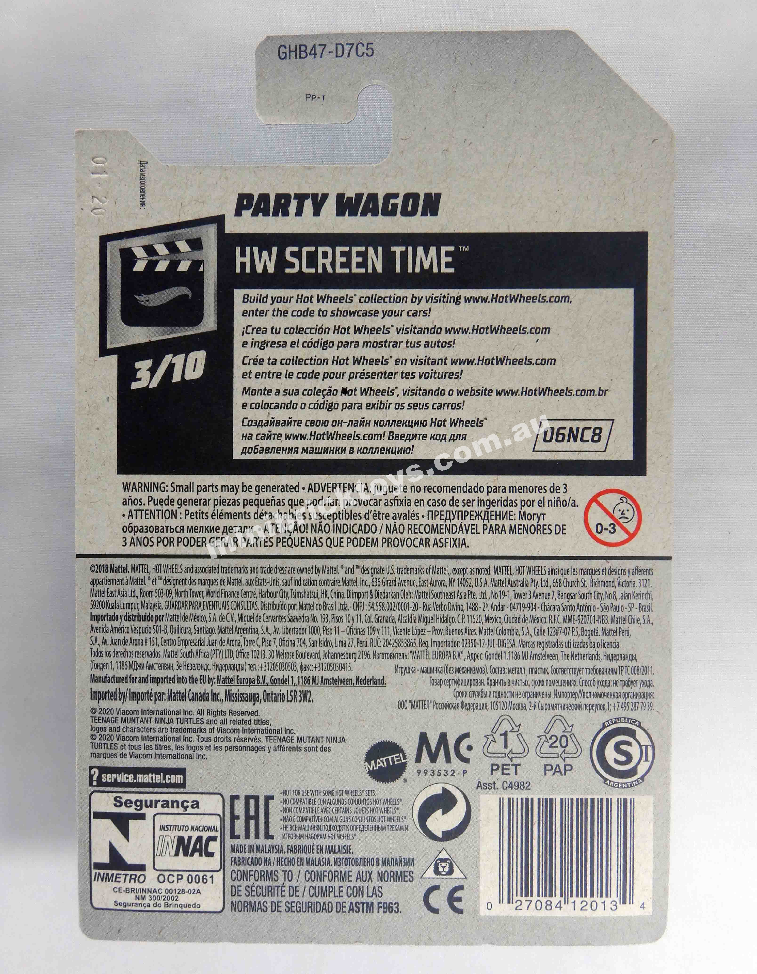 Hot Wheels TMNT PARTY WAGON